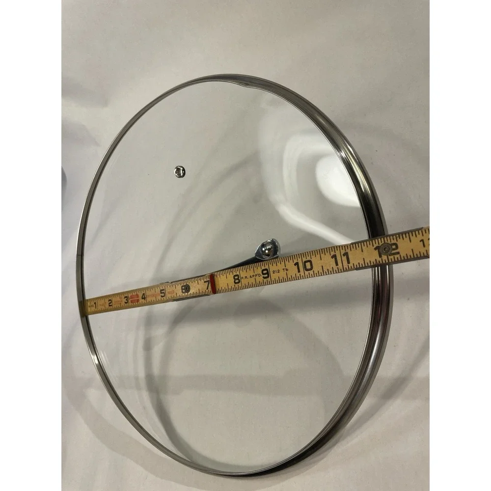 Glass Pot Pan Saucepan Lid Replacement Round Rim: 11.5 in Large Cookware Glass